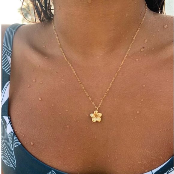 Kiele Jewelry - Melia Plumeria Flower Necklace